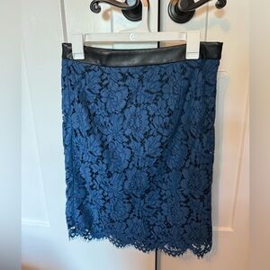 Lace and leather skirt